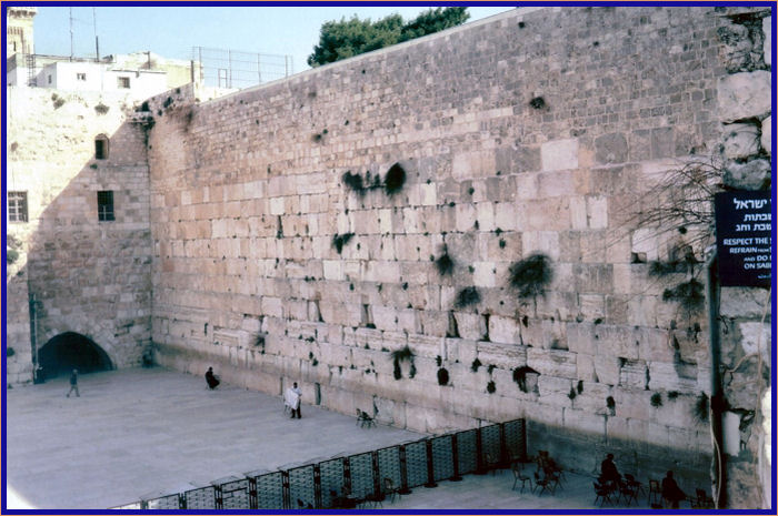 Beside the ramp leading to the Temple Mount was a sign warning visitors to respect the site